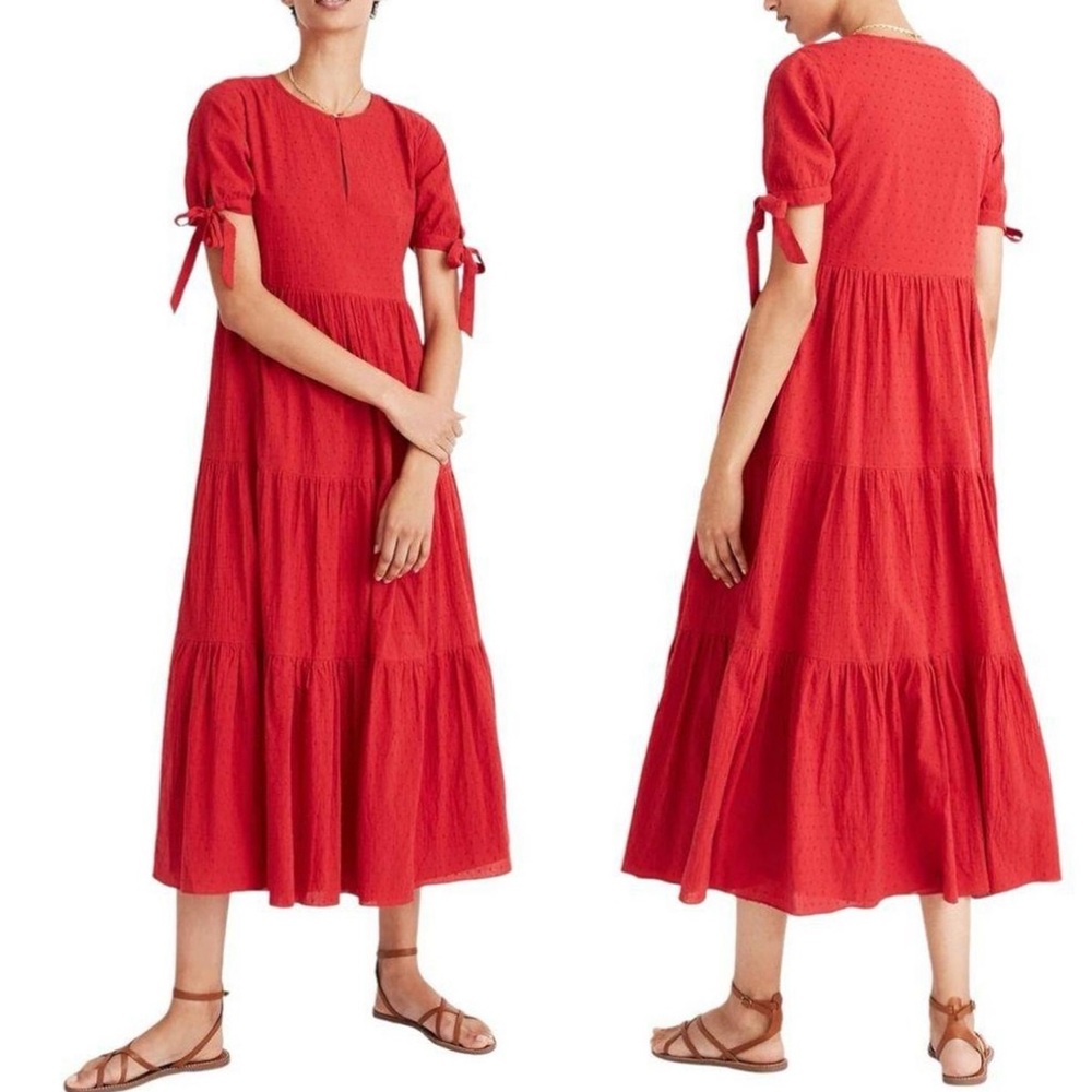 MADEWELL tie-sleeve midi dress